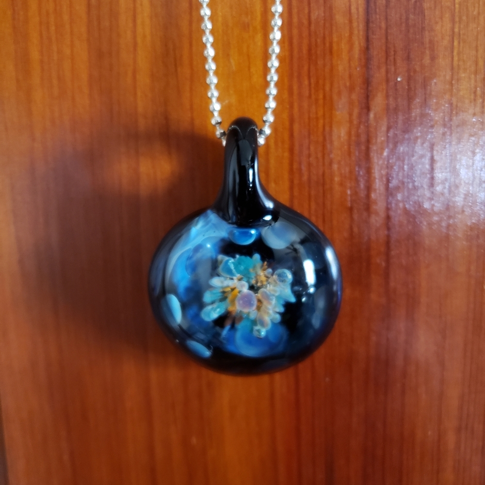 Beautiful Blue Glass Bubbles Necklace